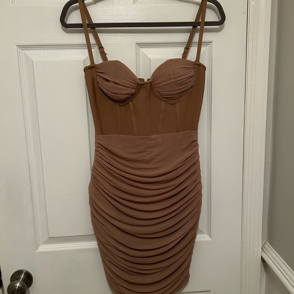 Label Nue Eleanor Khaki Dress